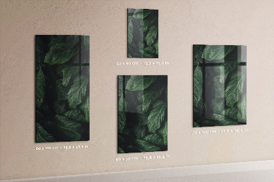 Glazen magneet-memobord voor thuis of op het werk Bladeren van jungleplanten