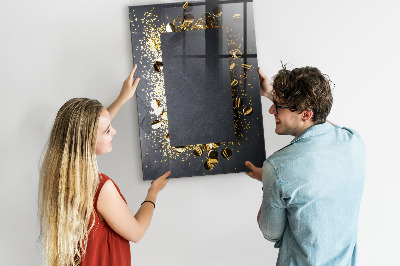 Magnetisch planbord voor de muur van bedrukt glas Gouden confetti