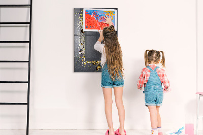 Magnetisch planbord voor de muur van bedrukt glas Gouden confetti