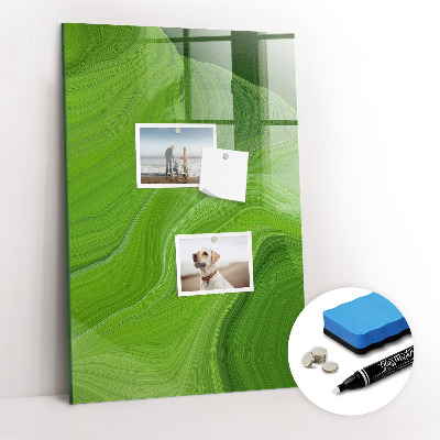 Glazen magneet-memobord voor thuis of op het werk Abstracte golven