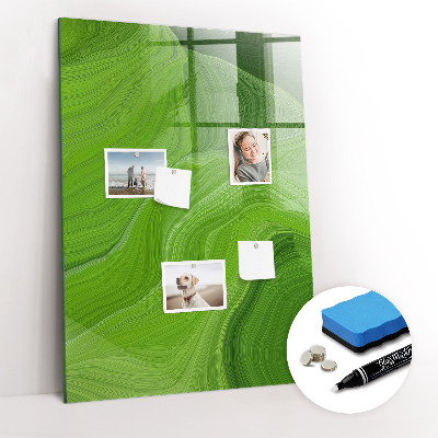 Glazen magneet-memobord voor thuis of op het werk Abstracte golven
