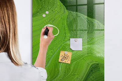 Glazen magneet-memobord voor thuis of op het werk Abstracte golven