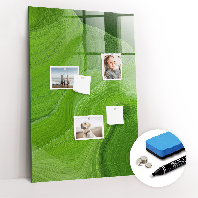 Glazen magneet-memobord voor thuis of op het werk Abstracte golven