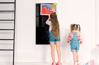 Glazen magneet-memobord voor thuis of op het werk Gekleurd poeder