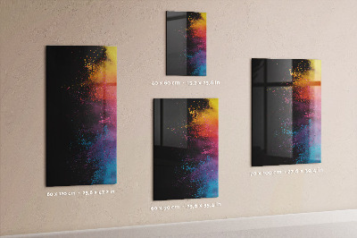 Glazen magneet-memobord voor thuis of op het werk Gekleurd poeder