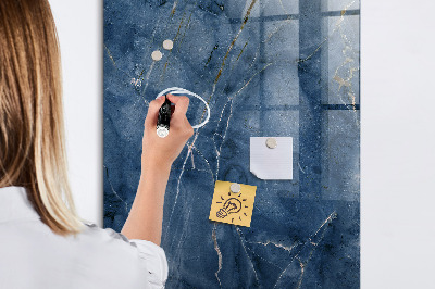Magnetisch planbord voor de muur van bedrukt glas Decoratief marmer