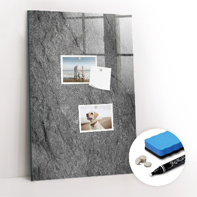 Glazen magneet-memobord voor thuis of op het werk Rotstextuur