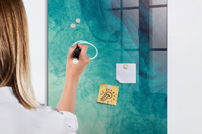 Magnetisch planbord voor de muur van bedrukt glas Mariene abstractie