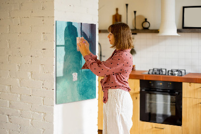 Magnetisch planbord voor de muur van bedrukt glas Mariene abstractie