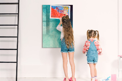 Magnetisch planbord voor de muur van bedrukt glas Mariene abstractie