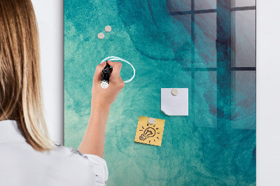 Magnetisch planbord voor de muur van bedrukt glas Mariene abstractie