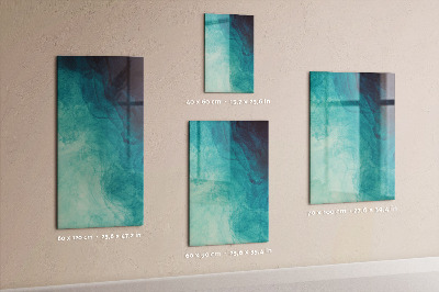 Magnetisch planbord voor de muur van bedrukt glas Mariene abstractie