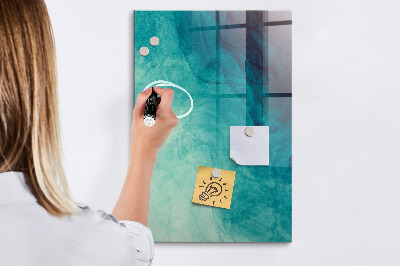 Magnetisch planbord voor de muur van bedrukt glas Mariene abstractie