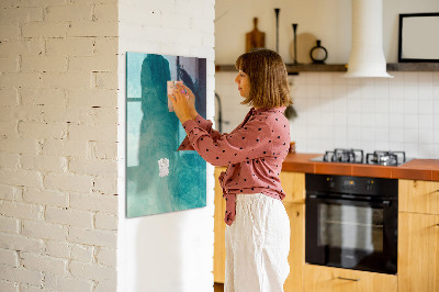 Magnetisch planbord voor de muur van bedrukt glas Mariene abstractie
