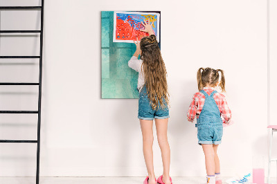 Magnetisch planbord voor de muur van bedrukt glas Mariene abstractie