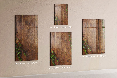 Magnetisch planbord voor de muur van bedrukt glas Rustiek hout