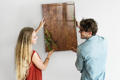 Magnetisch planbord voor de muur van bedrukt glas Rustiek hout