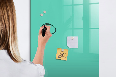 Magnetisch memobord van glas voor aan de muur Turkoois