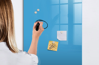 Wandbord van glas magnetisch en uitwisbaar Blauw
