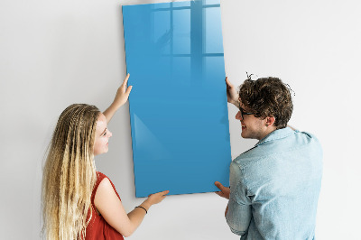 Wandbord van glas magnetisch en uitwisbaar Blauw