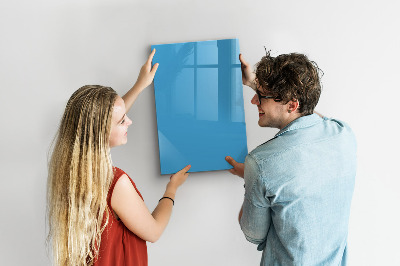Wandbord van glas magnetisch en uitwisbaar Blauw