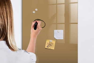 Glazen magneetbord met decoratieve print Donkerbeige kleur