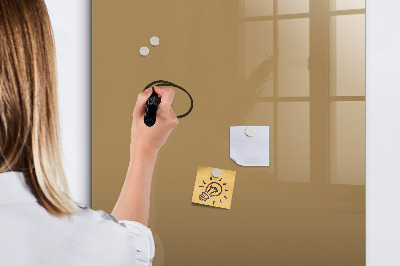 Glazen magneetbord met decoratieve print Donkerbeige kleur