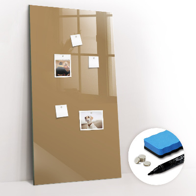 Glazen magneetbord met decoratieve print Donkerbeige kleur