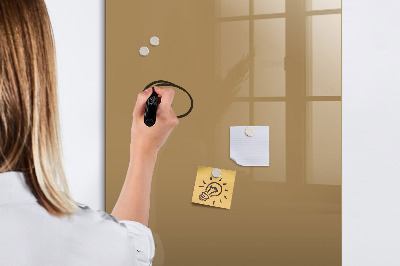 Glazen magneetbord met decoratieve print Donkerbeige kleur