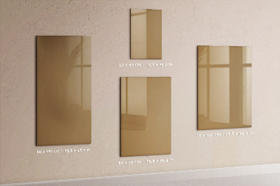 Glazen magneetbord met decoratieve print Donkerbeige kleur