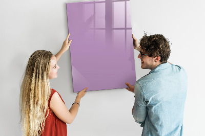 Magnetisch memobord van glas voor aan de muur Lila kleur