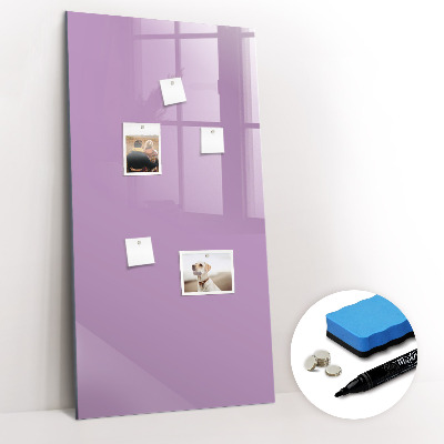 Magnetisch memobord van glas voor aan de muur Lila kleur
