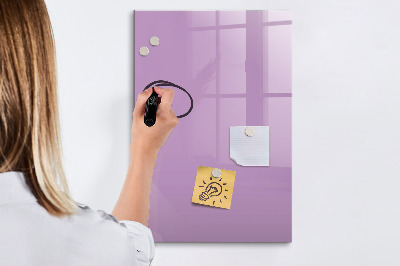 Magnetisch memobord van glas voor aan de muur Lila kleur