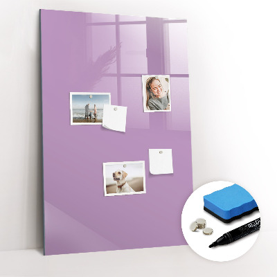 Magnetisch memobord van glas voor aan de muur Lila kleur