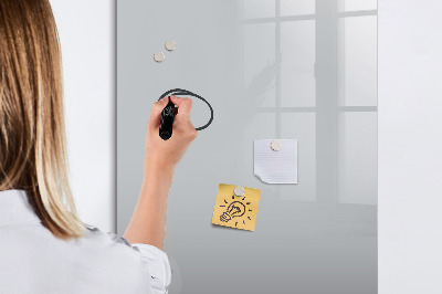 Wandbord van glas magnetisch en uitwisbaar Lichtgrijze kleur