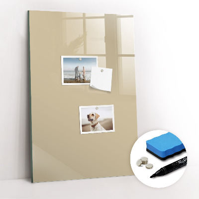 Glazen magneetbord met decoratieve print Beige kleur