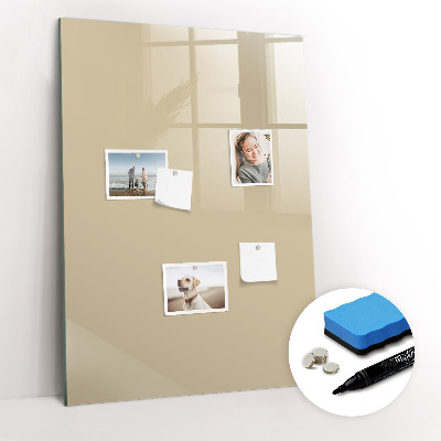 Glazen magneetbord met decoratieve print Beige kleur