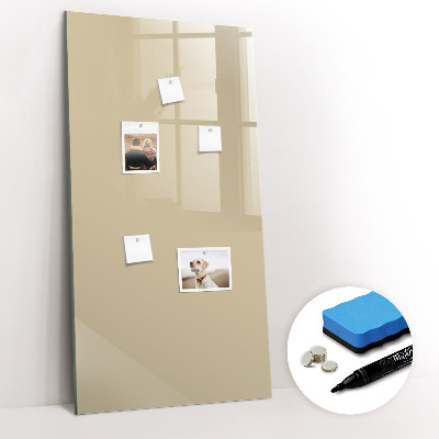 Glazen magneetbord met decoratieve print Beige kleur