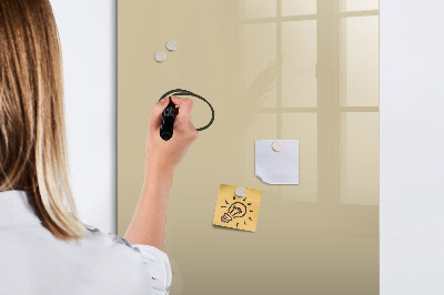 Glazen magneetbord met decoratieve print Beige kleur