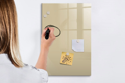 Glazen magneetbord met decoratieve print Beige kleur