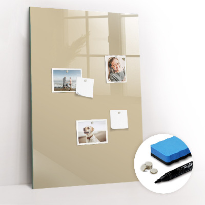 Glazen magneetbord met decoratieve print Beige kleur