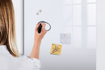 Wandbord van glas magnetisch en uitwisbaar Donkerwitte kleur