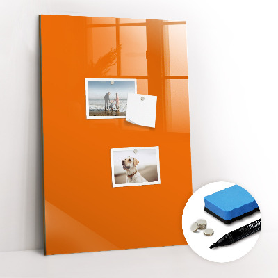 Glazen magneetbord met decoratieve print Oranje kleur