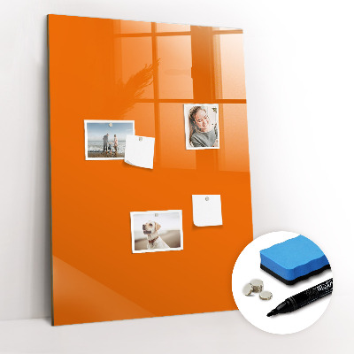 Glazen magneetbord met decoratieve print Oranje kleur
