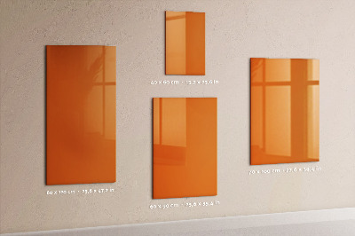 Glazen magneetbord met decoratieve print Oranje kleur