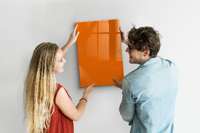 Glazen magneetbord met decoratieve print Oranje kleur