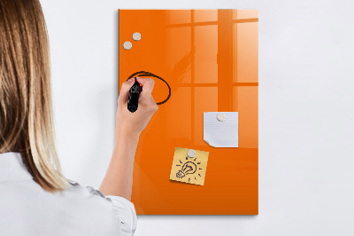 Glazen magneetbord met decoratieve print Oranje kleur