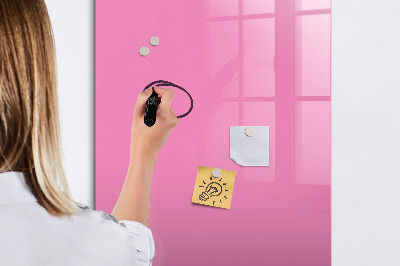 Magnetisch memobord van glas voor aan de muur Roze kleur