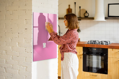 Magnetisch memobord van glas voor aan de muur Roze kleur