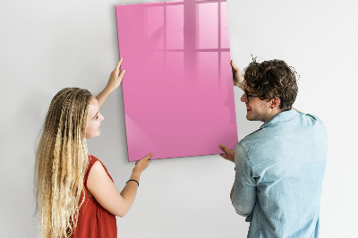Magnetisch memobord van glas voor aan de muur Roze kleur